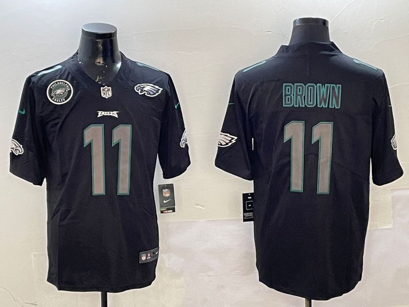 Men Philadelphia Eagles #11 Brown 2025 Nike Fashion Impact Black Limited NFL Jersey style 5